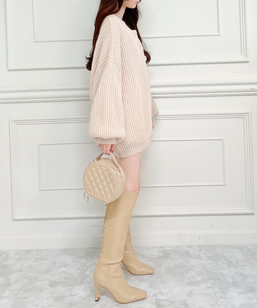 MIIA（ミーア）の「ニットカーディガン（カーディガン/ボレロ・レディース・オフホワイト/ブルー/レッド/パープル/ネイビー・FREE）」の7枚目の写真