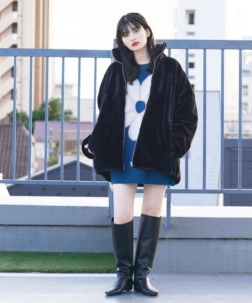 re_k by JUNRED(レクバイジュンレッド)の「re_k by JUNRED / ルーズスタンドカラーファーブルゾン(その他アウター・メンズ・ブラウン/ブラック/ベージュ・S/M/L)」の7枚目の写真