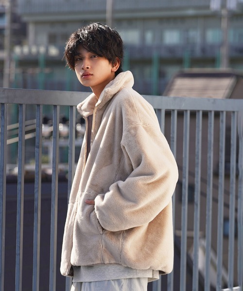 re_k by JUNRED(レクバイジュンレッド)の「re_k by JUNRED / ルーズスタンドカラーファーブルゾン(その他アウター・メンズ・ブラウン/ブラック/ベージュ・S/M/L)」の12枚目の写真