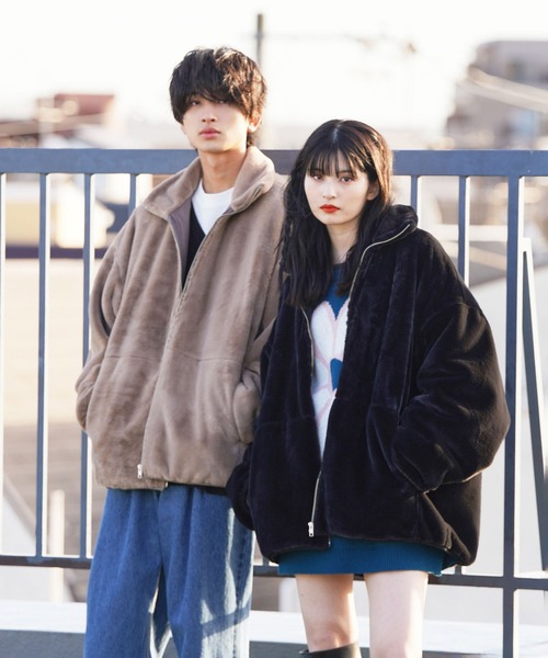 re_k by JUNRED(レクバイジュンレッド)の「re_k by JUNRED / ルーズスタンドカラーファーブルゾン(その他アウター・メンズ・ブラウン/ブラック/ベージュ・S/M/L)」の17枚目の写真