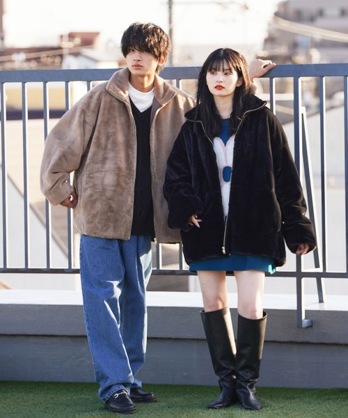 re_k by JUNRED(レクバイジュンレッド)の「re_k by JUNRED / ルーズスタンドカラーファーブルゾン(その他アウター・メンズ・ブラウン/ブラック/ベージュ・S/M/L)」の18枚目の写真