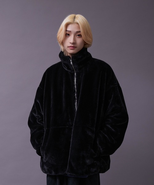 re_k by JUNRED(レクバイジュンレッド)の「re_k by JUNRED / ルーズスタンドカラーファーブルゾン(その他アウター・メンズ・ブラウン/ブラック/ベージュ・S/M/L)」の19枚目の写真