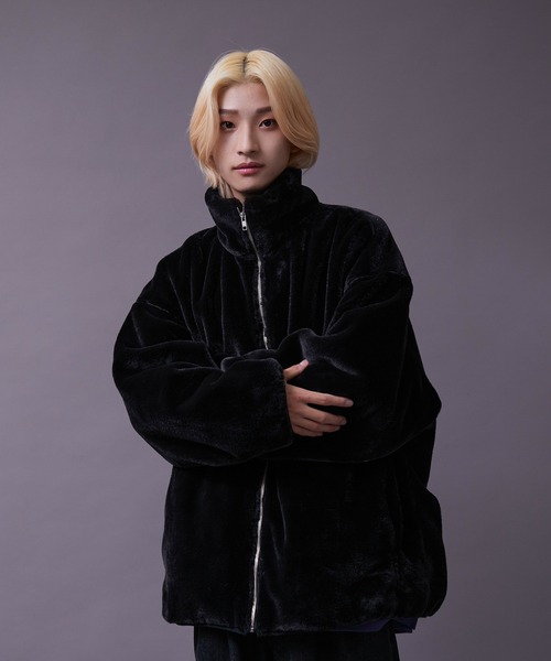 re_k by JUNRED(レクバイジュンレッド)の「re_k by JUNRED / ルーズスタンドカラーファーブルゾン(その他アウター・メンズ・ブラウン/ブラック/ベージュ・S/M/L)」の20枚目の写真