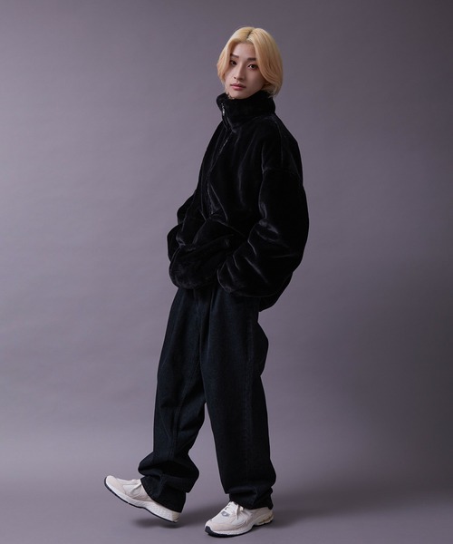 re_k by JUNRED(レクバイジュンレッド)の「re_k by JUNRED / ルーズスタンドカラーファーブルゾン(その他アウター・メンズ・ブラウン/ブラック/ベージュ・S/M/L)」の22枚目の写真