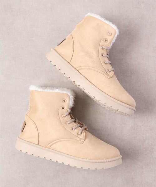 kitson(キットソン)の「KITSON フェイクファーレースブーツ(ブーツ・レディース・ブラック/グレー/ベージュ/ダークグレー・M/L/LL/S)」の4枚目の写真