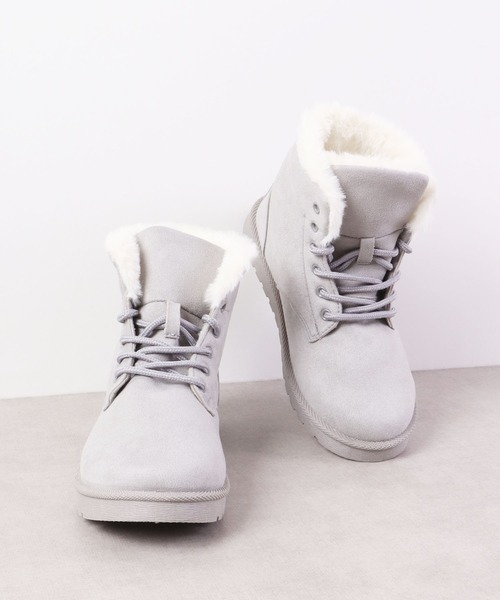 kitson(キットソン)の「KITSON フェイクファーレースブーツ(ブーツ・レディース・ブラック/グレー/ベージュ/ダークグレー・M/L/LL/S)」の8枚目の写真