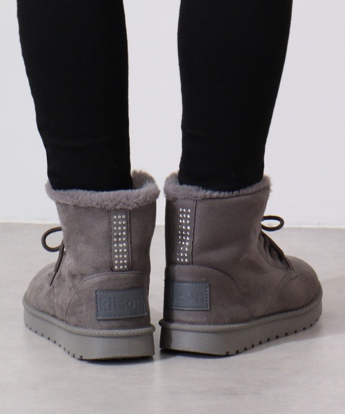 kitson(キットソン)の「KITSON フェイクファーレースブーツ(ブーツ・レディース・ブラック/グレー/ベージュ/ダークグレー・M/L/LL/S)」の18枚目の写真
