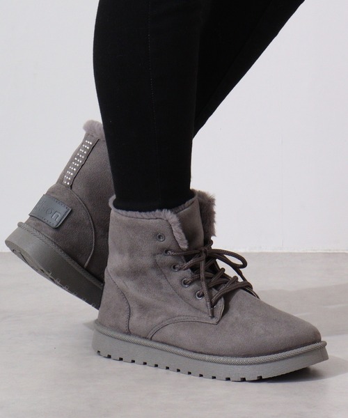 kitson(キットソン)の「KITSON フェイクファーレースブーツ(ブーツ・レディース・ブラック/グレー/ベージュ/ダークグレー・M/L/LL/S)」の19枚目の写真