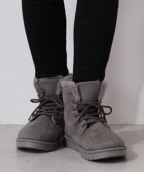 kitson(キットソン)の「KITSON フェイクファーレースブーツ(ブーツ・レディース・ブラック/グレー/ベージュ/ダークグレー・M/L/LL/S)」の21枚目の写真