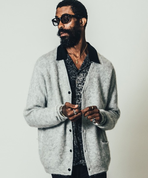 CRIMIE(クライミー)の「MOHAIR KNIT CARDIGAN / モヘア ニット カーディガン(カーディガン/ボレロ・メンズ・ブラック/ライトグレー/グリーン・M/L/XXL/S/XL)」の20枚目の写真