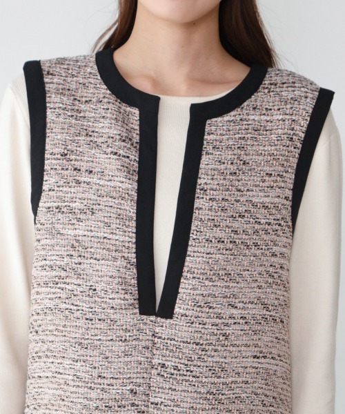 M.deux（エムドゥ）の「ツイードジャンパースカート（ジャンパースカート・レディース・ブルー/ピンク・MEDIUM）」の10枚目の写真