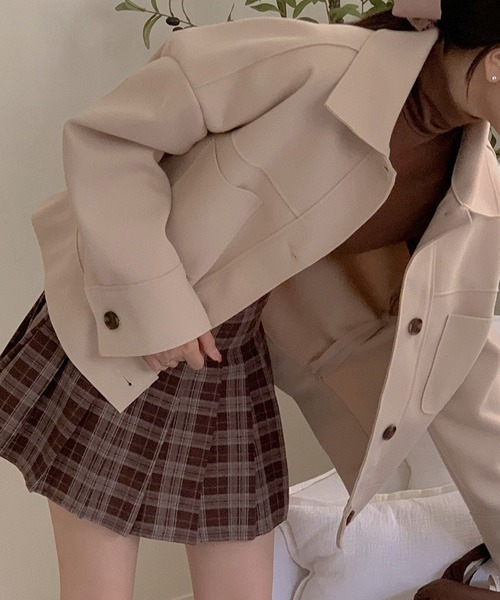 SONA(ソナ)の「SONYUNARA カラークロップコート(ダウンジャケット/コート・レディース・ベージュ・FREE)」の5枚目の写真