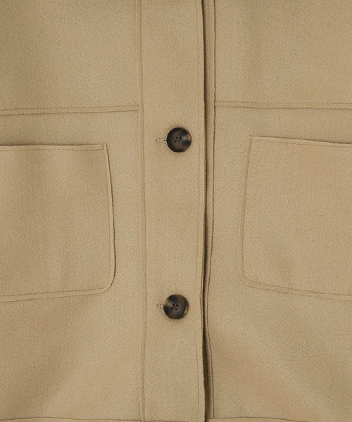 SONA(ソナ)の「SONYUNARA カラークロップコート(ダウンジャケット/コート・レディース・ベージュ・FREE)」の3枚目の写真