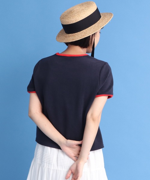 売れ筋商品|||CHILD WOMAN チャイルドウーマン オーガニックコットンパイル バイカラー半袖プルオーバー child woman オーガニックコットンパイルバイカラー半袖プル