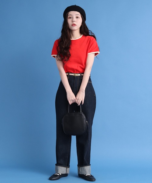 売れ筋商品|||CHILD WOMAN チャイルドウーマン オーガニックコットンパイル バイカラー半袖プルオーバー CHILD WOMAN チャイルドウーマン オーガニックコットンパイル