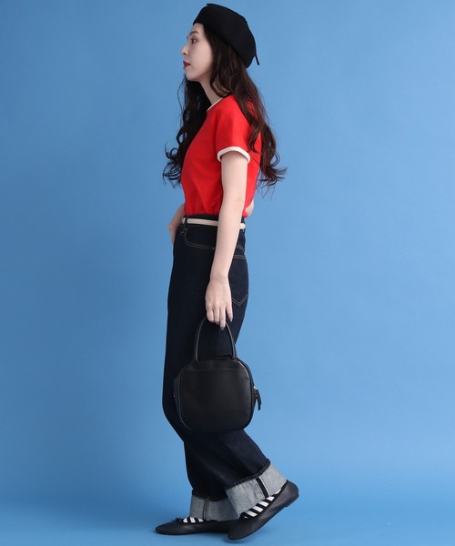 CHILD WOMAN（チャイルドウーマン）の「オーガニックコットンパイル バイカラー半袖プルオーバー（Tシャツ/カットソー・レディース・レッド/ネイビー/アイボリー・FREE）」の7枚目の写真