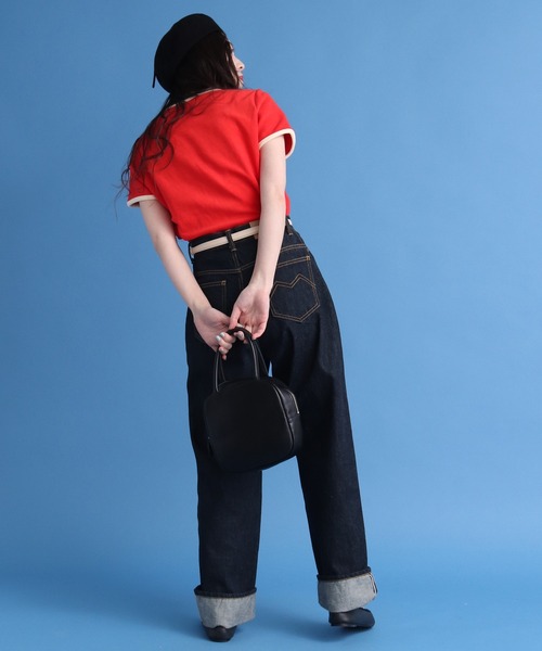 CHILD WOMAN（チャイルドウーマン）の「オーガニックコットンパイル バイカラー半袖プルオーバー（Tシャツ/カットソー・レディース・レッド/ネイビー/アイボリー・FREE）」の8枚目の写真