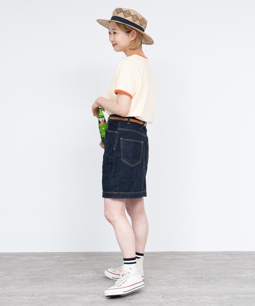 CHILD WOMAN（チャイルドウーマン）の「オーガニックコットンパイル バイカラー半袖プルオーバー（Tシャツ/カットソー・レディース・レッド/ネイビー/アイボリー・FREE）」の22枚目の写真