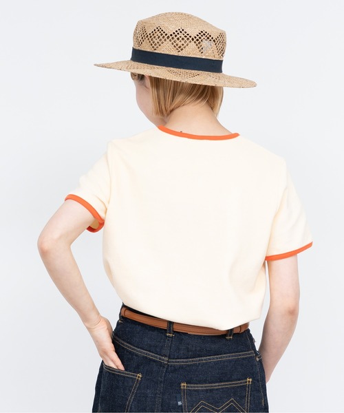 CHILD WOMAN（チャイルドウーマン）の「オーガニックコットンパイル バイカラー半袖プルオーバー（Tシャツ/カットソー・レディース・レッド/ネイビー/アイボリー・FREE）」の19枚目の写真