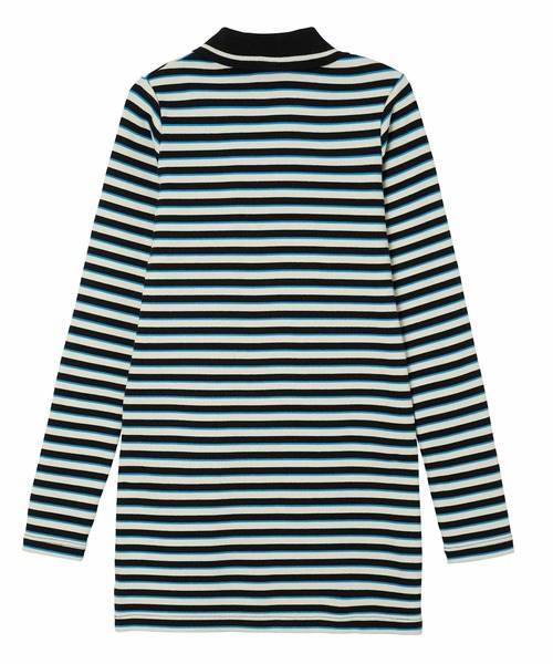 X-girl（エックスガール）の「MULTI STRIPE COMPACT DRESS（ワンピース・レディース・オリーブ/ブラック/ピンク・S/M）」の8枚目の写真