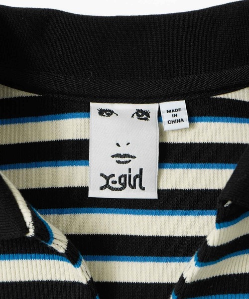 X-girl（エックスガール）の「MULTI STRIPE COMPACT DRESS（ワンピース・レディース・オリーブ/ブラック/ピンク・S/M）」の10枚目の写真