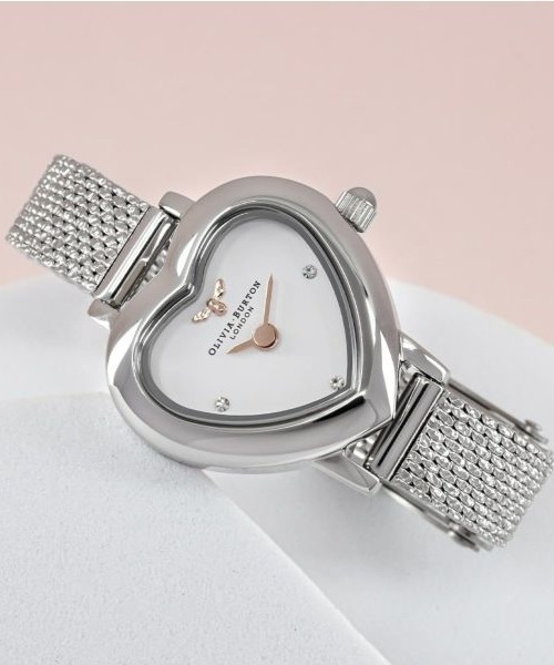 OLIVIA BURTON(オリビアバートン)の「「OLIVIA BURTON/オリビアバートン」 ミーン トゥ ビー ミニ シルバーメッシュベルト 22mm ハート型 腕時計(アナログ腕時計・レディース・シルバー・FREE)」の6枚目の写真