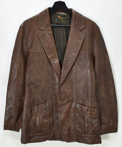 VINTAGE(ヴィンテージ)の「【ヴィンテージ古着】60s REED sports wear レザーテーラードジャケット(テーラードジャケット・メンズ・ブラウン・LARGE)」の2枚目の写真