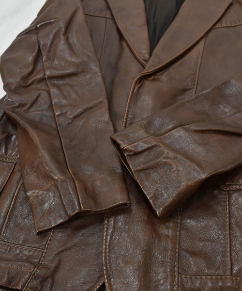 VINTAGE(ヴィンテージ)の「【ヴィンテージ古着】60s REED sports wear レザーテーラードジャケット(テーラードジャケット・メンズ・ブラウン・LARGE)」の5枚目の写真