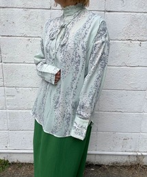 ＪＵＧＬＡＮＳ | ☆ 女性らしさ際立つ。ニュアンス柄フリル襟リボンブラウス　U1760(シャツ/ブラウス)