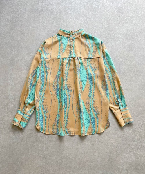 ＪＵＧＬＡＮＳ（ユグランス）の「☆ 女性らしさ際立つ。ニュアンス柄フリル襟リボンブラウス　U1760（シャツ/ブラウス・レディース・オフホワイト/オレンジ・FREE）」の12枚目の写真