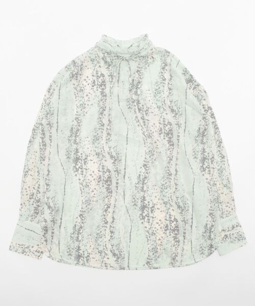 ＪＵＧＬＡＮＳ（ユグランス）の「☆ 女性らしさ際立つ。ニュアンス柄フリル襟リボンブラウス　U1760（シャツ/ブラウス・レディース・オフホワイト/オレンジ・FREE）」の4枚目の写真