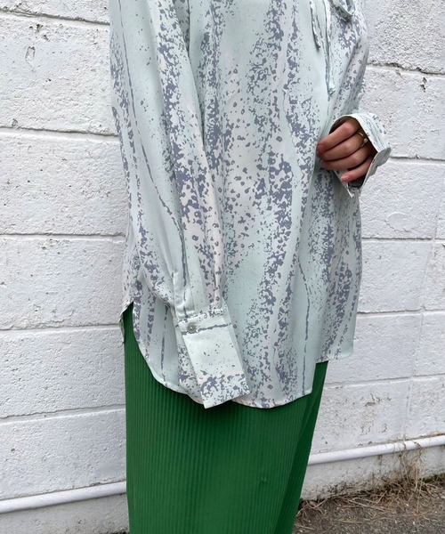 ＪＵＧＬＡＮＳ（ユグランス）の「☆ 女性らしさ際立つ。ニュアンス柄フリル襟リボンブラウス　U1760（シャツ/ブラウス・レディース・オフホワイト/オレンジ・FREE）」の17枚目の写真