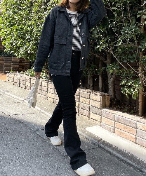 EPICKS（エピックス）の「ルーズシルエットデニムジャケット/Gジャン（デニムジャケット・レディース・ブルー/ブラック・M/L/XL）」の22枚目の写真