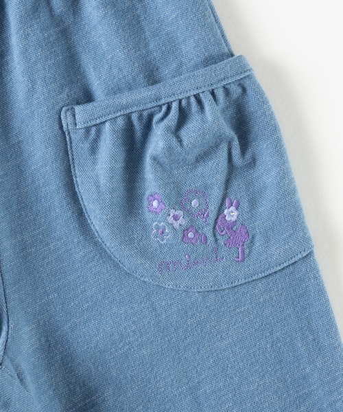 KP(ケーピー)の「デニム風ニットツイル裾ロールアップ7分丈パンツ(100~130)(デニムパンツ・キッズ・ブルー系その他/ピンク/ブルー・110cm/100cm/120cm/130cm)」の8枚目の写真