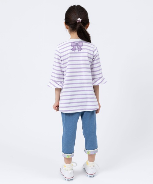 KP(ケーピー)の「デニム風ニットツイル裾ロールアップ7分丈パンツ(100~130)(デニムパンツ・キッズ・ブルー系その他/ピンク/ブルー・110cm/100cm/120cm/130cm)」の5枚目の写真