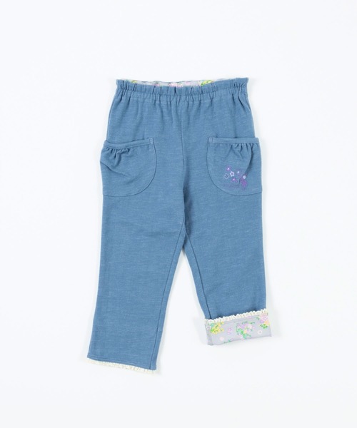 KP(ケーピー)の「デニム風ニットツイル裾ロールアップ7分丈パンツ(100~130)(デニムパンツ・キッズ・ブルー系その他/ピンク/ブルー・110cm/100cm/120cm/130cm)」の7枚目の写真