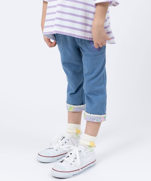 KP(ケーピー)の「デニム風ニットツイル裾ロールアップ7分丈パンツ(100~130)(デニムパンツ・キッズ・ブルー系その他/ピンク/ブルー・110cm/100cm/120cm/130cm)」の15枚目の写真