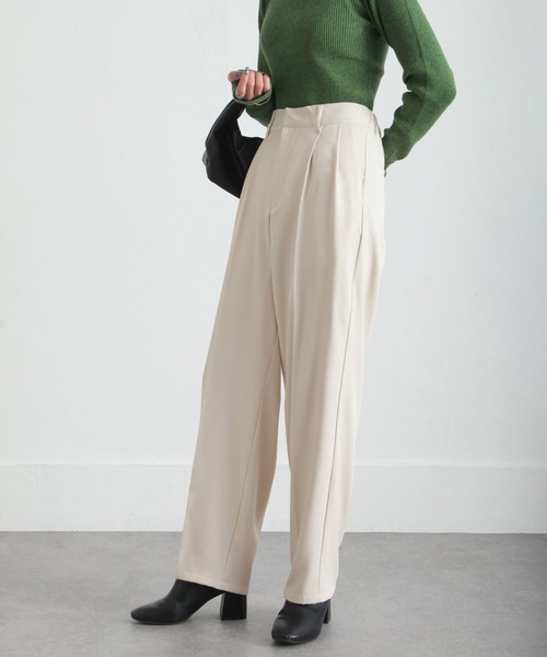 Chillfar（チルファー）の「ハイウエストテーパードスラックスパンツ（スラックス・レディース・オレンジ/グリーン/ダークブラウン/ピンク/カーキ/ブラック/アイボリー/グレー・MEDIUM/LARGE）」の10枚目の写真