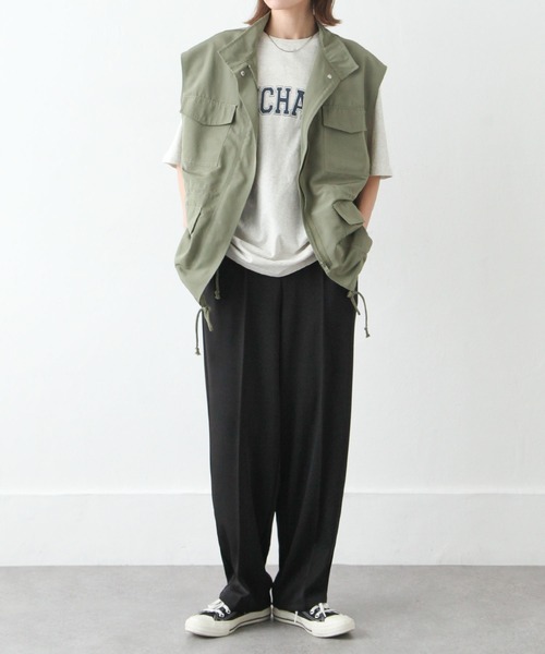 Chillfar（チルファー）の「ハイウエストテーパードスラックスパンツ（スラックス・レディース・オレンジ/グリーン/ダークブラウン/ピンク/カーキ/ブラック/アイボリー/グレー・MEDIUM/LARGE）」の18枚目の写真