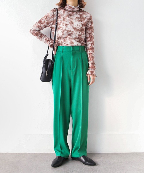 Chillfar（チルファー）の「ハイウエストテーパードスラックスパンツ（スラックス・レディース・オレンジ/グリーン/ダークブラウン/ピンク/カーキ/ブラック/アイボリー/グレー・MEDIUM/LARGE）」の21枚目の写真