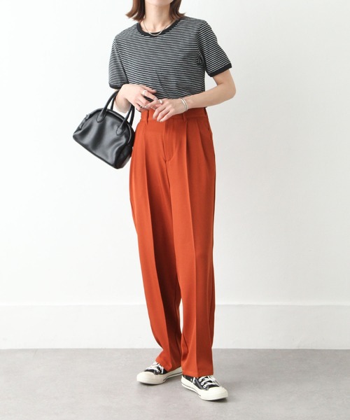 Chillfar（チルファー）の「ハイウエストテーパードスラックスパンツ（スラックス・レディース・オレンジ/グリーン/ダークブラウン/ピンク/カーキ/ブラック/アイボリー/グレー・MEDIUM/LARGE）」の22枚目の写真