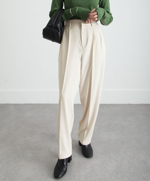 Chillfar（チルファー）の「ハイウエストテーパードスラックスパンツ（スラックス・レディース・オレンジ/グリーン/ダークブラウン/ピンク/カーキ/ブラック/アイボリー/グレー・MEDIUM/LARGE）」の15枚目の写真