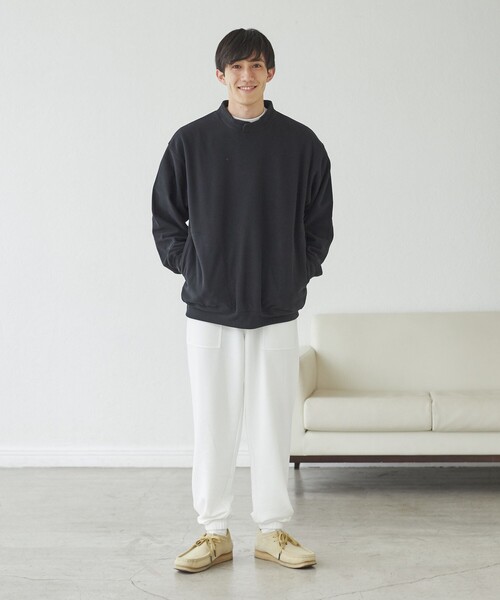 coen（コーエン）の「ドビーフリーススタンドカラープルオーバースウェット（スウェット・メンズ・ブラック/マスタード/ダークグリーン・S/M/L/XL）」の10枚目の写真