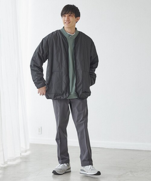 coen（コーエン）の「ドビーフリーススタンドカラープルオーバースウェット（スウェット・メンズ・ブラック/マスタード/ダークグリーン・S/M/L/XL）」の4枚目の写真