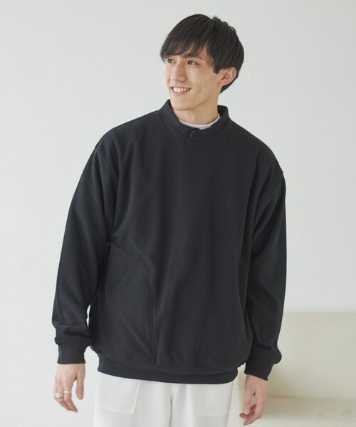 coen（コーエン）の「ドビーフリーススタンドカラープルオーバースウェット（スウェット・メンズ・ブラック/マスタード/ダークグリーン・S/M/L/XL）」の20枚目の写真