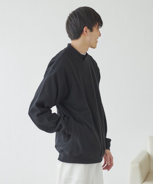 coen（コーエン）の「ドビーフリーススタンドカラープルオーバースウェット（スウェット・メンズ・ブラック/マスタード/ダークグリーン・S/M/L/XL）」の11枚目の写真