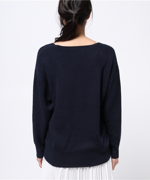 OUTLET（アウトレット）の「【goocy】深VユルKnitプルオーバー（ニット/セーター・レディース・ネイビー/ピンク・FREE）」の7枚目の写真