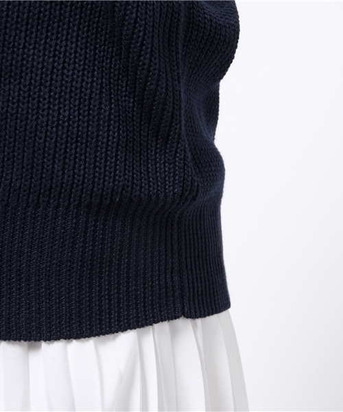 OUTLET（アウトレット）の「【goocy】深VユルKnitプルオーバー（ニット/セーター・レディース・ネイビー/ピンク・FREE）」の3枚目の写真