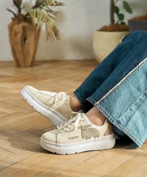マスオページ モズ moz ステッチデザイン 厚底スニーカー （シルバー