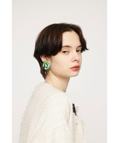 SLY(スライ)の「GEOMETRIC PAINT EARRING ジオメトリック ペイント イヤリング(イヤリング・レディース・シルバー/ゴールド・FREE)」の3枚目の写真